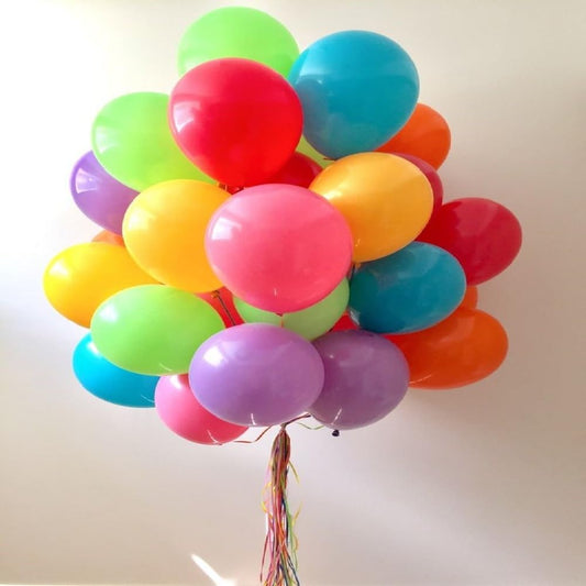 Party Crave Cherish Every Moment: 9" Standard Latex Balloons for Weddings/Birthdays/Parties/Events/Baby Showers & All Special Occasions (25pc packing, Multicolour Balloon)