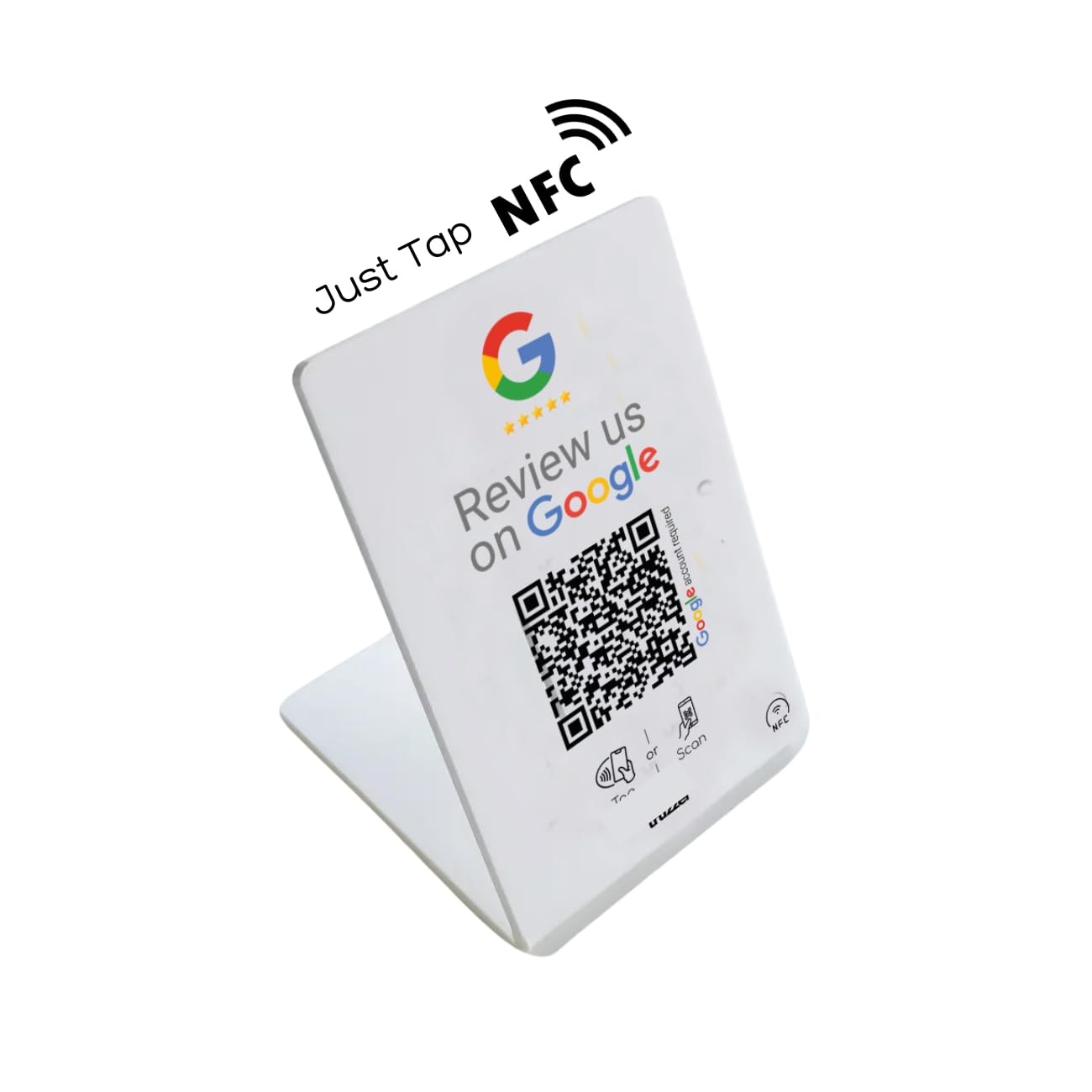 Google review stand/scanner with LOGO, QR code